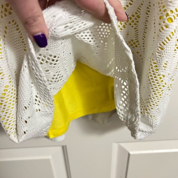 Anthropologie Cosette Lined Tank Top Cutout Overlay Cotton Blend Medium - Picture 3 of 5